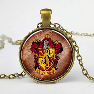 Harry Potter  Gryffindor Chain Pendant Necklace Gift GOLD
